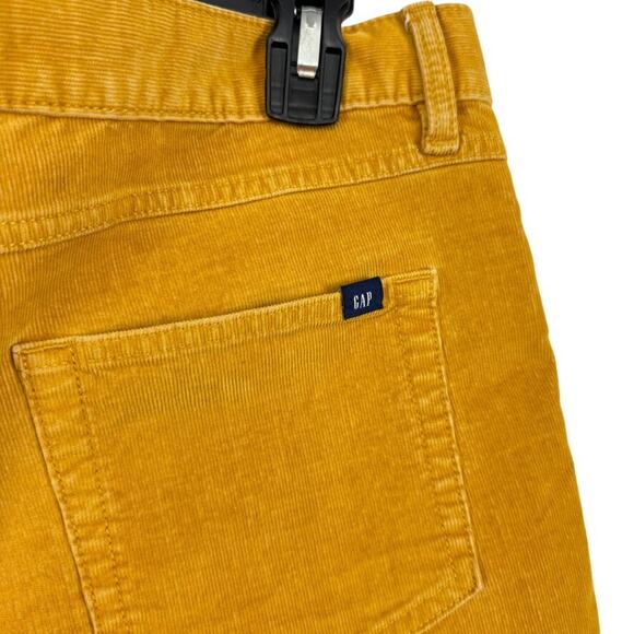 Gap Womens Fine Wale Mustard Yellow Corduroy Shorts Raw Hem Stretch Mid Rise 12 - Picture 12 of 16